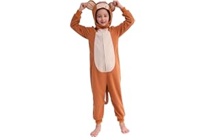 Rabtero Children Animal Onesie Costume, Unisex Monkey Costume, Monkey Onesie, Kids Halloween/Christmas/Carnival Festival Costume for Kids 8-10