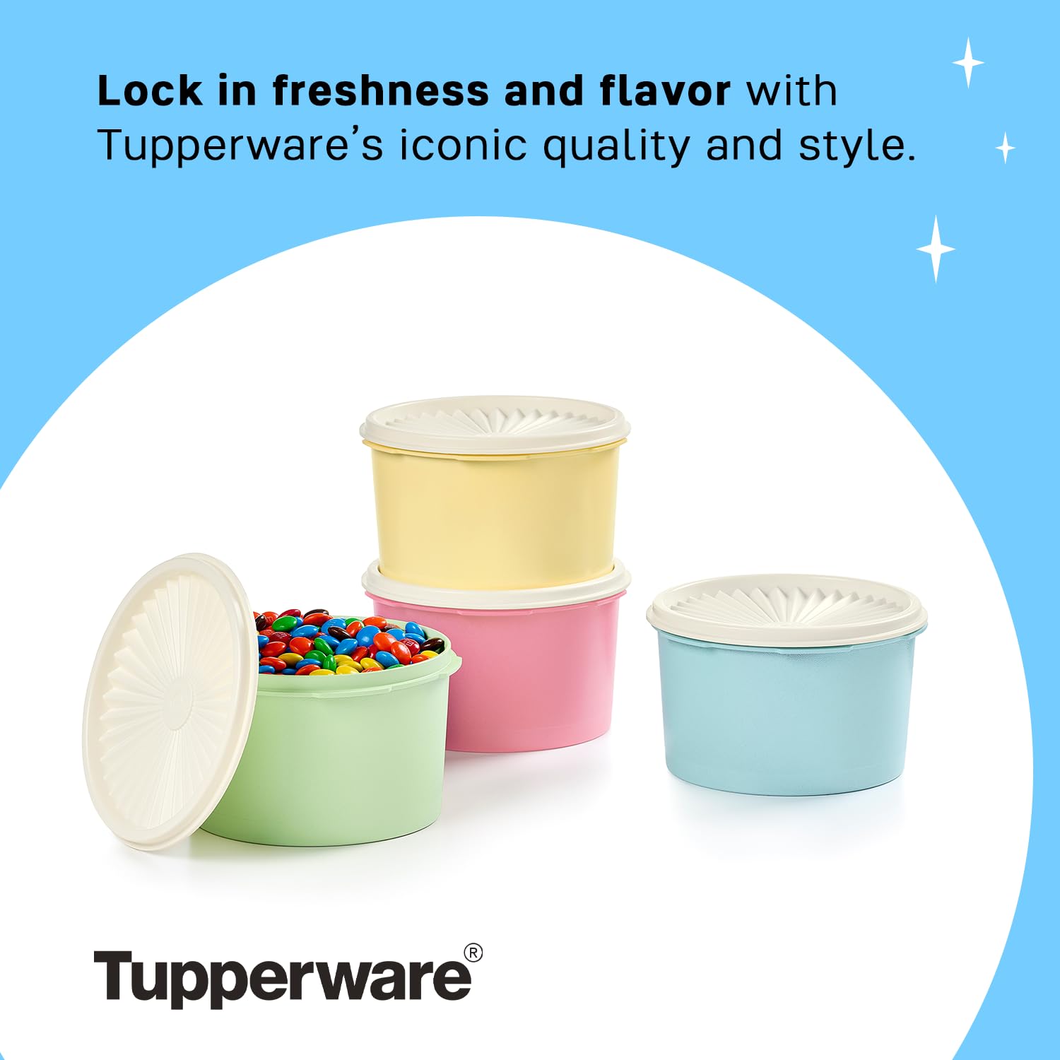 Tupperware 食品保存容器 セット タッパーウェア 400ml 食品保存容器 - 正方形プラスチック収納