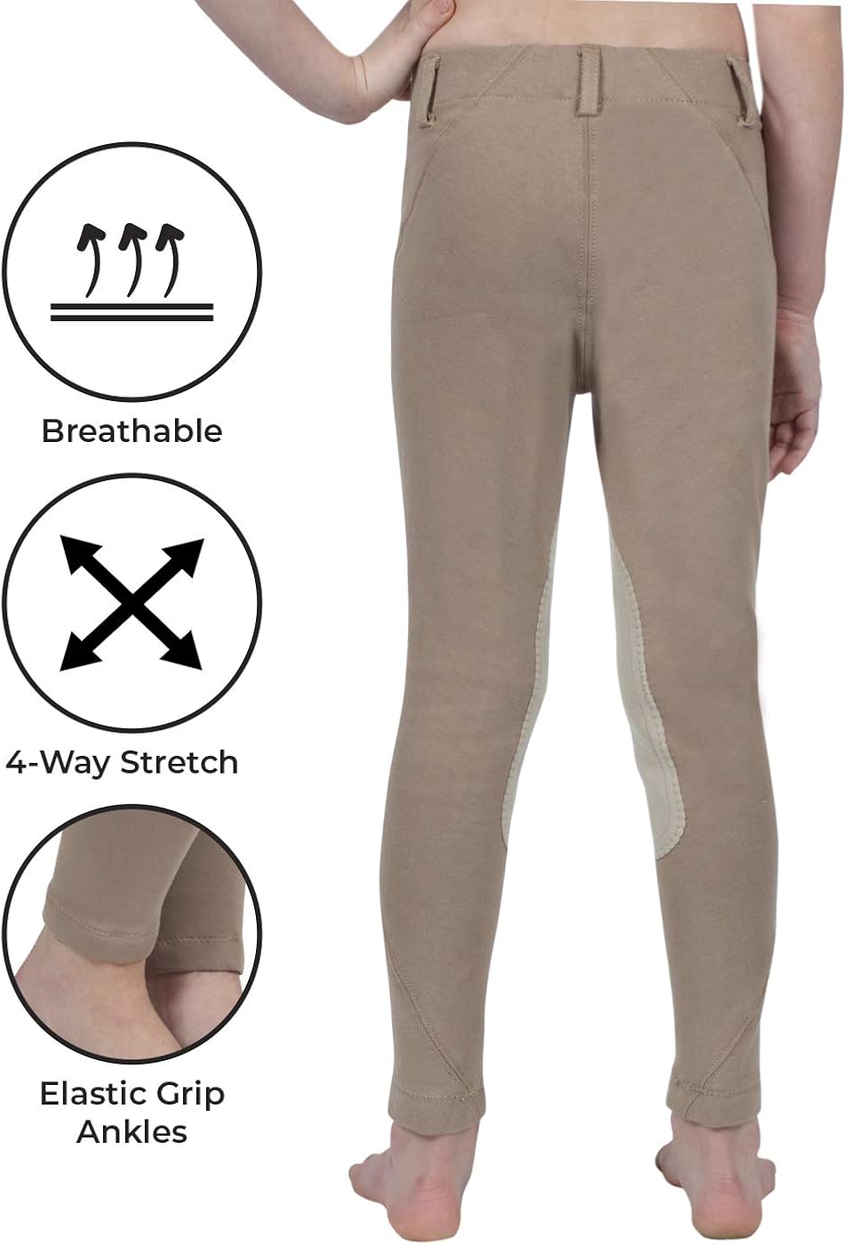 ELATION Kids Riding Breeches Girls & Boys Red Label – Pull-On Classic Breeches: Clothing