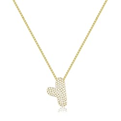 KissYan Bubble Letter Necklace, 14K Gold Plated