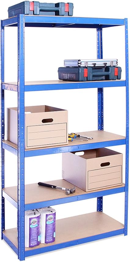 Garage-Regalen, 180 cm x 90 cm x 40 cm, 5 Etagen, 175 kg pro Regal