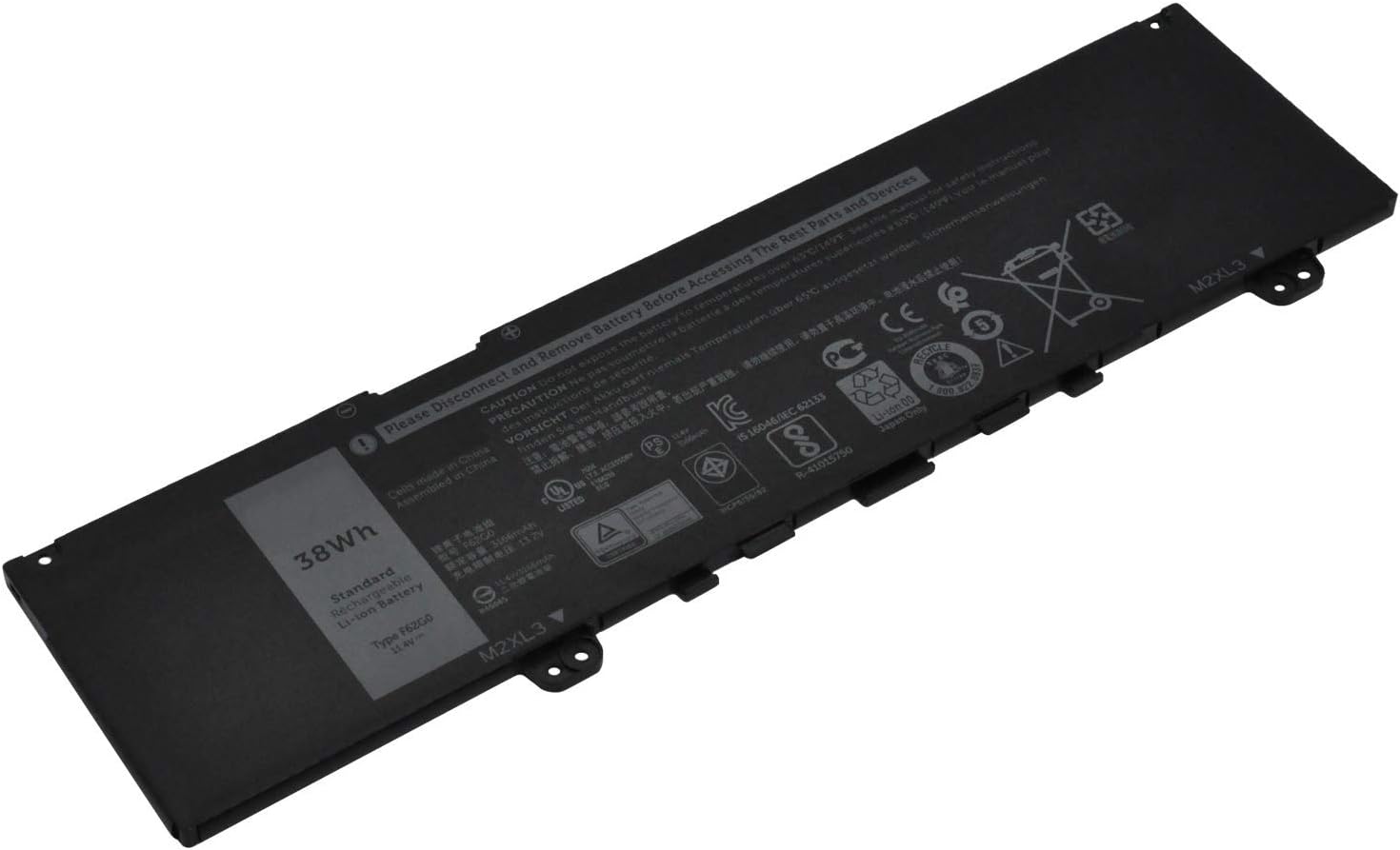 F62G0 F62GO CHA01 RPJC3 0RPJC3 39DY5 039DY5 Laptop Battery Replacement for Dell Inspiron 13 7000 5370 7370 7373 7380 7386 Convertible P83G001 P83G002 P87G001 Vostro 5370 D1525S D1505G(11.4V 38Wh) - Image 3