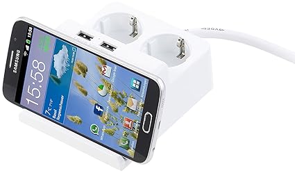 revolt Tischsteckdose USB: Tisch-Steckdosenleiste mit 2 230-Volt-Buchsen und 2 USB-Ports, 2,5 A (Steckdose mit USB)