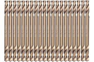 VALYRIANTOOL 1/8" Cobalt Drill Bits(20PCS), M35 HSSCO High Speed Steel Double Ends Stubby Body Twist Drill Bit Set for Hardened Metal, Stainless Steel, Cast Iron, Plastic and Wood
