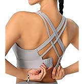 High Impact Sports Bra for Women - Criss-Cross Back, Molded Cups, Hook and Eye Closure - High Support Running Bra