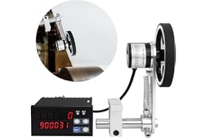 JIAWANSHUN Digital Length Meter Counter Mechanical Length Counter Single Measure Wheel Unit in Feet Meter with Control Function 0-999999 Input 100-240V Output 12V