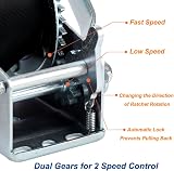 Trintion Heavy Duty 1000lbs Geared Hand Winch 6m Cable 550kg Marine Trailer Boat view 4