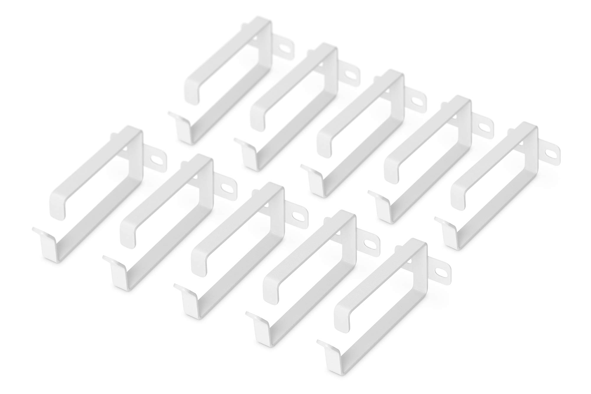 DIGITUS Cable Guide Bar 44 x 100 mm - 10 pieces - Network Cabinet 19 inch - Cable Management - Gray