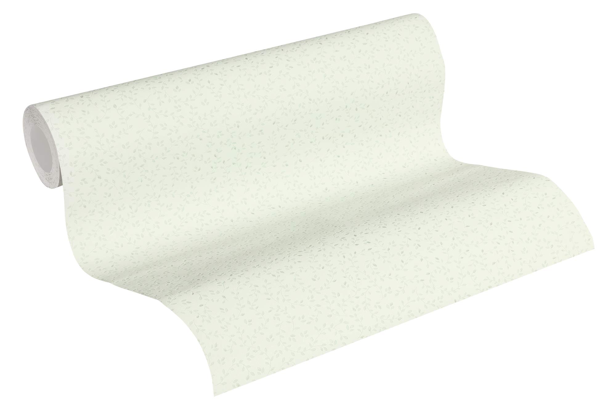 A.S. Création Floral Wallpaper Blooming Non-Woven Wallpaper 10.05 m x 0.53 m Green Metallic Made in Germany by Livingwalls 372653 37265-3