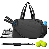 GZSXXTS Tennis Tote Bag with Shoe Compartment - Extra-Large Quilted Pickleball Bag Holds 2-4 Rackets, Water-Resistant & Lightweight for Men & Women