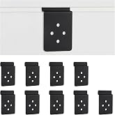 Sanbege 10 Pcs Slatwall Metal Plate Mount Backplate, Slat Wall Mounting Adapter for Making Items Slatwall Compatible (Black)