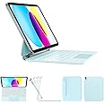 RAYMCRAFT for iPad 11th(A16, 2025)/10th Generation Case with Keyboard, Magic Keyboard 2022, Springy Backlit Keys, Stain-Resistant Surface, Multi-Touch Trackpad,Blue
