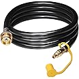 DOZYANT 8 Feet 1/4" Quick Connect RV Propane Hose Converter Replacement for 1 lb Throwaway Bottle Connects 1 LB Bulk Portable Appliance to RV 1/4" Female Quick Disconnect