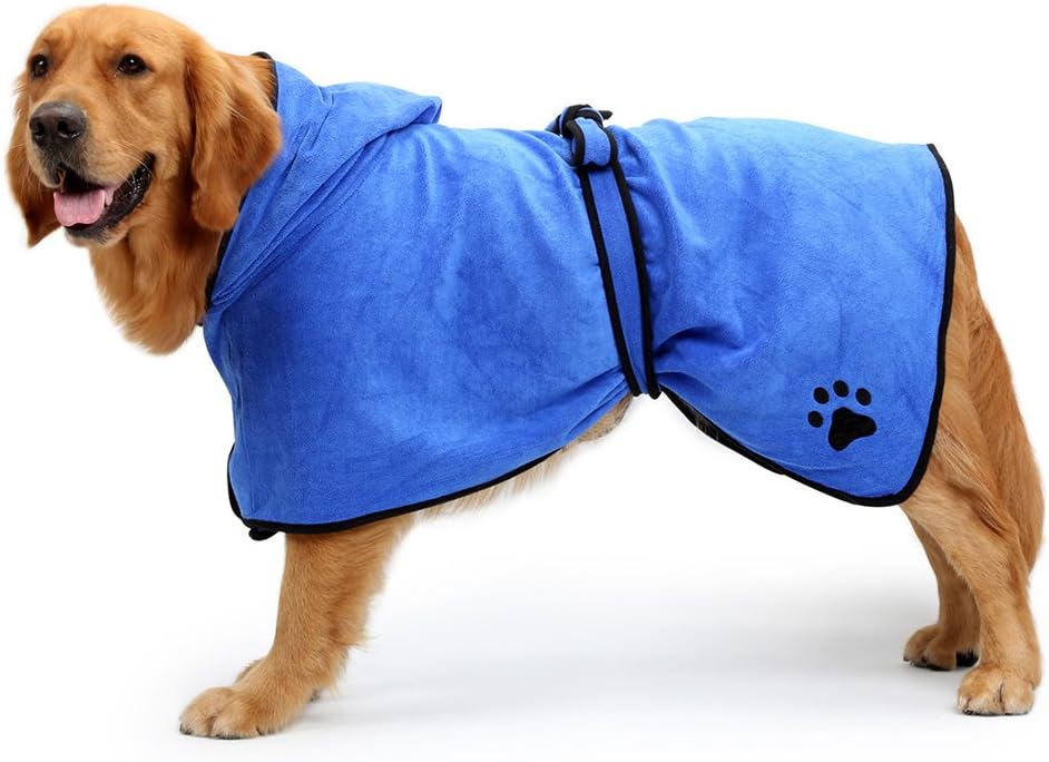 NACOCO Dog Bathrobe Towel Microfiber Pet Drying Robes Moisture Absorbing Towels Coat for Dog and Cat
