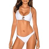 RELLECIGA Womens Bikini Lace Up Cheeky Brazilian Bikini Sets Low-Rise Swimsuits