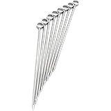 PuTwo Stainless Steel Martini Glass Cocktail Picks, 4.25Inch, Circle End of 8 Spears