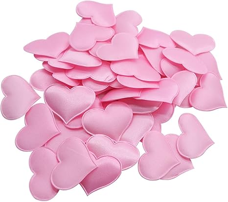 Amazon 100pcs 35ミリメートルロマンチックスポンジサテン生地ハートの花びらの結婚式紙吹雪表ベッドハート花びらの結婚式バレンタイン Color Pink 造花 オンライン通販