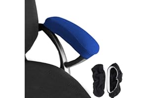Melaluxe 2 Pieces Polyester Removable Office Chair Armrest Covers Arm Rest Slipcovers (Royal)