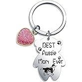 Fmekosdz Aussie Lover Gifts Australian Shepherd Keychain Aussie Mom Appreciation Gifts Vet Gifts Aussie Shepherd Mom Gift