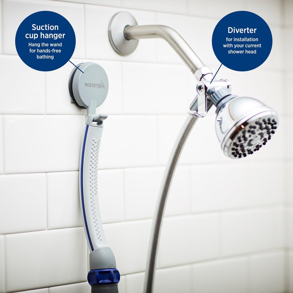 Waterpik PPR-252 Pet Wand Pro Shower Sprayer Attachment, 2.5 GPM, for Fast and Easy at Home Dog Cleaning, Blue/Grey: Home Improvement