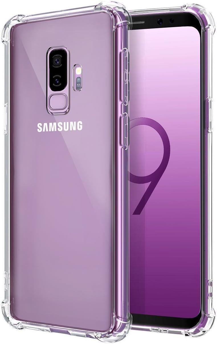 FOSO F103 Silicon Back Cover Case with Protective Shock Proof Corner for Galaxy S9 Plus (Transparent)
