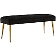 Ball & Cast Upholstered Bench, 44"W, Black