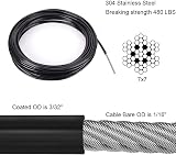 TooTaci Outdoor String Light Hanging Kit 30M Black PVC Coated Cable view 3