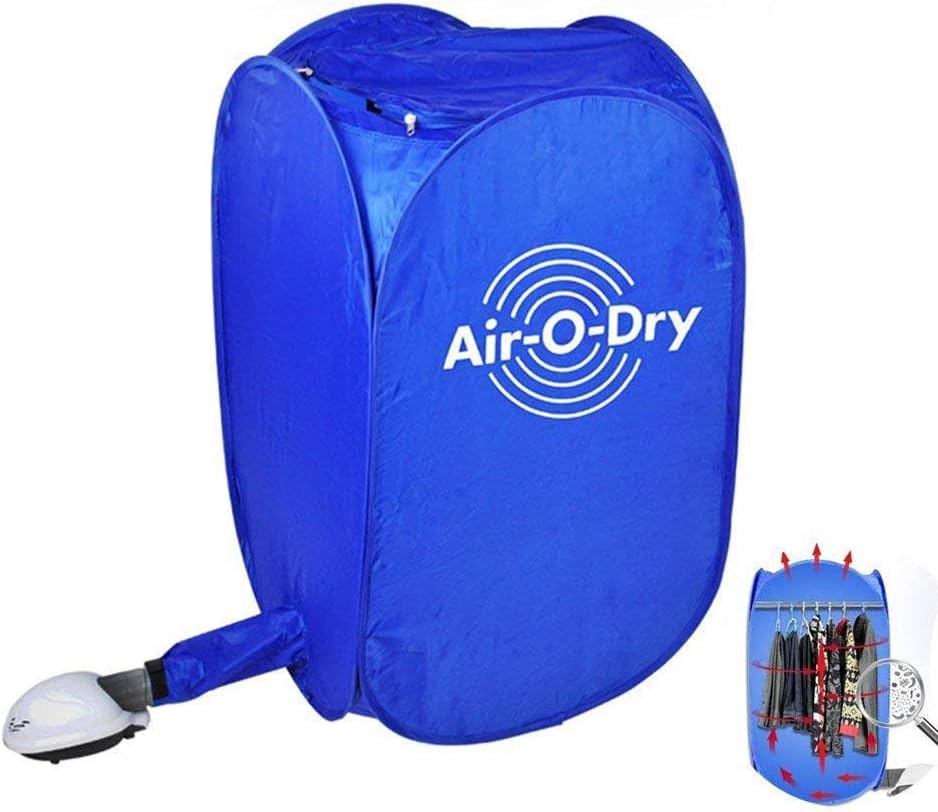 Acai Portable electric dryer/mini dryer stainless steel bracket 800W hot air eddy dryer can be folded without installation (blue) cloth cover size 50 * 50 * 90CM [Energy Class A]