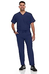 Hey Collection Men Stretch Scrubs Set V-Neck Scrub