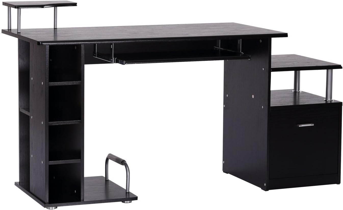 HOMCOM Scrivania per Computer, 120x60x76 cm Scrivania Ufficio Lunga con Angoli Arrotondati e Struttura in Acciaio, Tavolo PC Industriale, per Casa, Studio, Camera da Letto, Ufficio, Marrone Rustico HOMCOM Scrivania per Computer, 120x60x76 cm Scrivania Ufficio Lunga con Angoli Arrotondati e Struttura in Acciaio, Tavolo PC Industriale, per Casa, Studio, Camera da Letto, Ufficio, Marrone Rustico