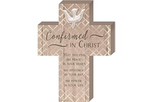 ABBEY + CA GIFT Abbey Gift (Abbey & CA Gift 8"x6" Confirmation Boxed Wood Cross W/Easel, 8" x 6" x 1" inches, Multi