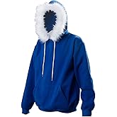 Emisorn Adult Blue Jacket Pullover Hoodie Coat Zipper Sweatshirts Halloween Cosplay Adult Plush Costume Outwear Tops Unisex