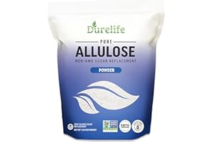 Durelife Allulose sweetener, 1 lb 100% Pure No Erythritol powdered Sugar Substitute, NON-GMO Project Verified, Keto Certified, OU kosher, No Fillers, Zero Calories sugar alternative 1 Lbs