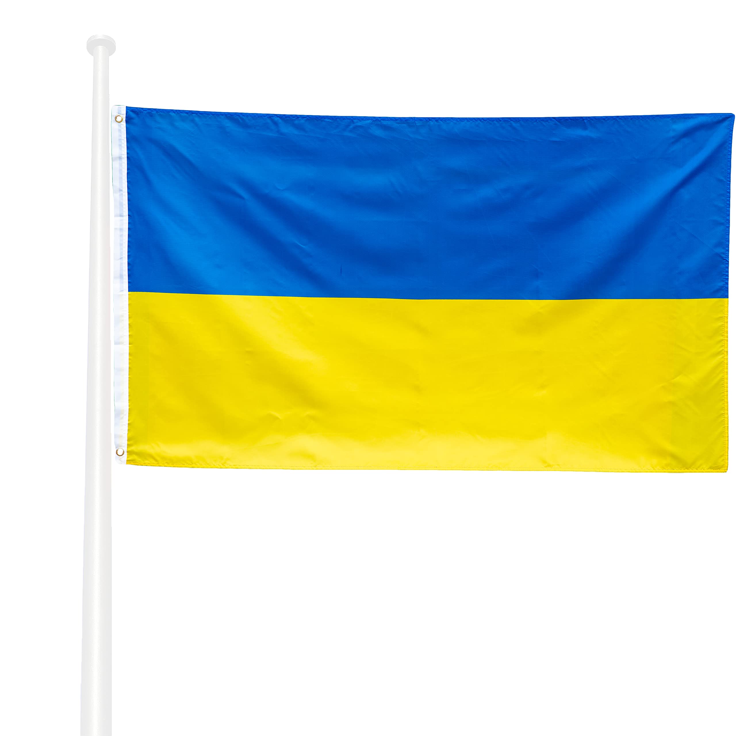 KliKil Ukraine Flag – Flag 150 x 90 cm Polyester – UV and Water Resistant – Easy Installation with 2 Metal Eyelets – Ideal for Celebrations, Decorations and Events