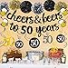 Joymee 50th Birthday Party Decorations Kit Cheers & Beers to 50 Years Banner 6 Pom Poms 12-Pack Sparkling 50 Hanging Swirl for 50th Anniversary Decorations 50 Years Old Party Supplies