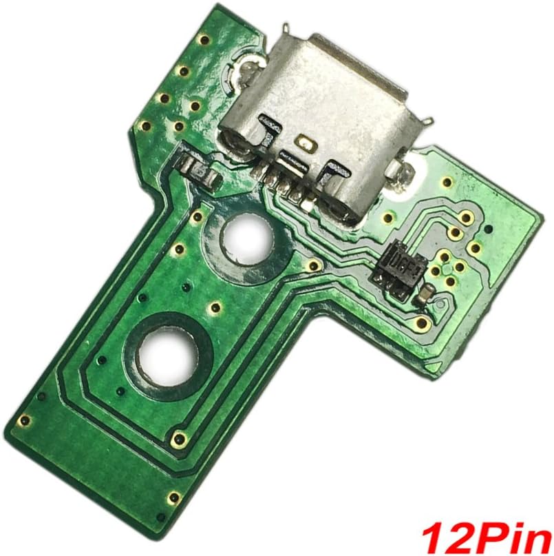 lenboes USB Charging Port Charger Socket Board for Sony PS4 3rd Generation Controller 12 Pin Cable (JDS-030)