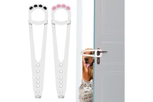 Geepen 2 Pcs Cat Door Latch, Flex Latch Cat Door Holder Cat Door Latch Keep Cats Out 7 Adjustable Size Strap 1.9-6.3" Wide No Measuring Easy to Install