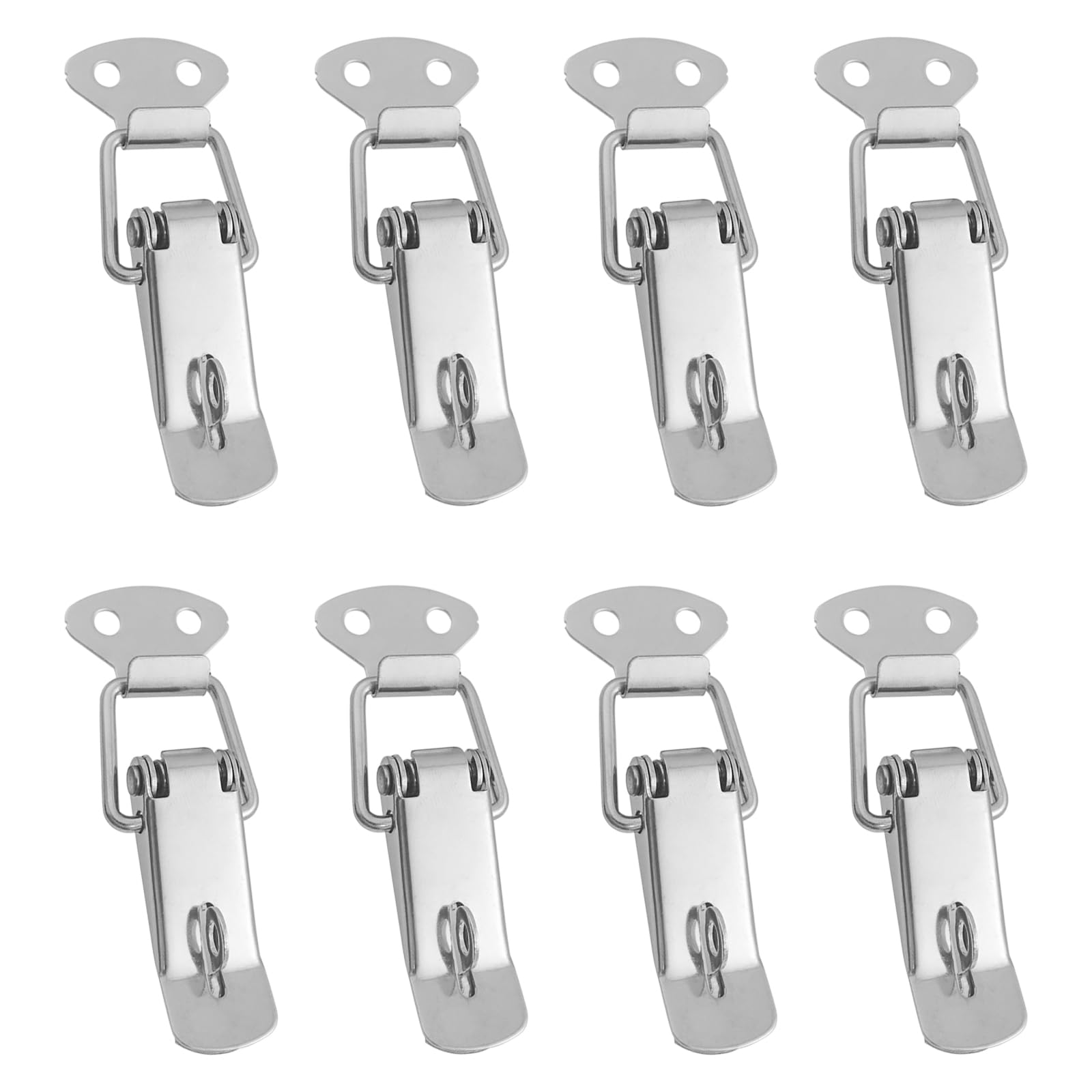 BuxiuGK 8Pcs Toggle Latch Catch Clamp Stainless Steel Spring Loaded for Case Box,Toolbox,Drawer,Cabinet,Chest Trunk - Silver HS-009