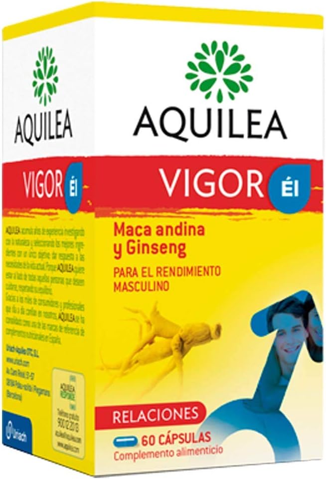 Aquilea Vigor Él 60 Cápsulas - Incrementa Rendimiento Masculino, maca andina, ginseng rojo, zinc