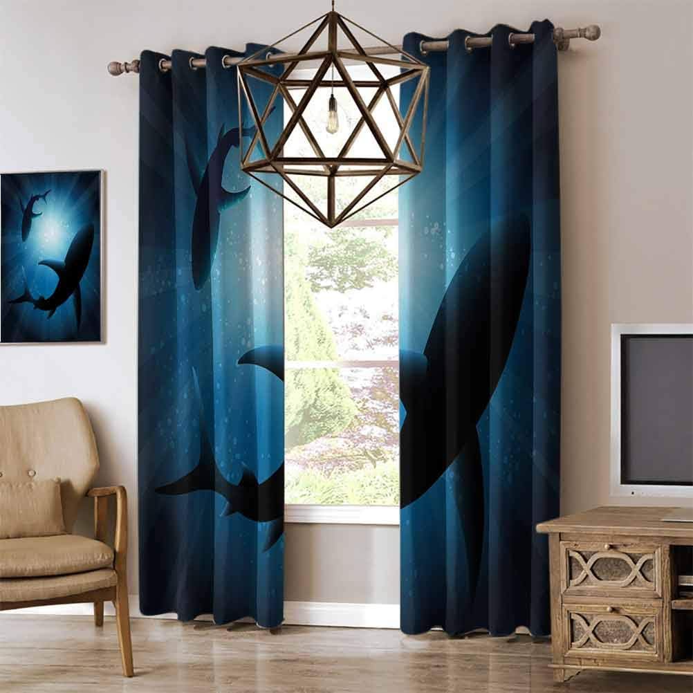 RenteriaDecor Shark Cortinas a prueba de ruido, diseño de criatura