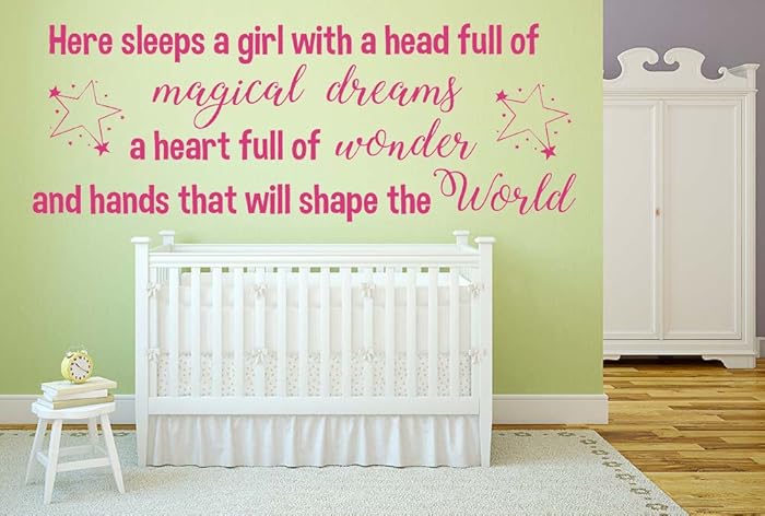 Here Sleeps A Girl Quote Vinyl Wall Art Sticker Mural