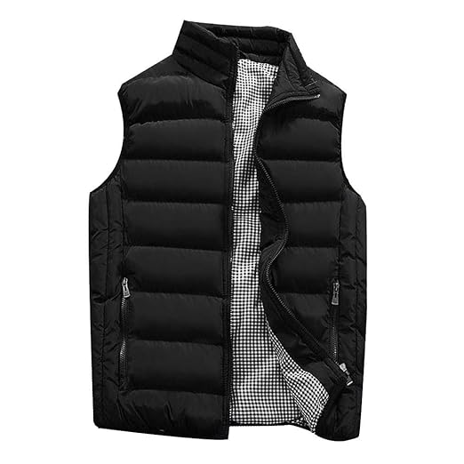 Xmiral Herren Jacke Mantel Herbst Winter Gepolsterte Baumwolle Kapuze Dicke Weste Tops