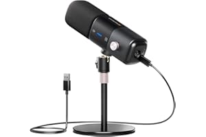 NearStream AM25X USB/XLR Condenser Microphone with Noise Canceling/Volume Control/Headphone Jack/Mute, Podcast Microphone for
