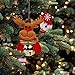 Christmas Jingle Bells Ornament for Home, Christmas Tree, Door,12 PCS Hanging Pendant Decorations, Santa, Snowman, Reindeer, Bear