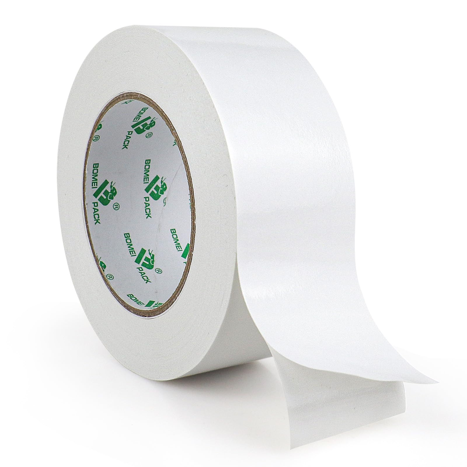 BOMEI PACK White Double Sided Carpet Securing Tape 48mm x 25m Extra Sticky Double Side Carpet Tape for Fixing Carpet Mats Rugs in Place Not Move at Home Gym Office Hotel Exhibition Hall