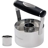HULISEN Donut Cutter, 3.5" Stainless Steel Doughnut Cutter with Soft Grip Handle, and Small Biscuit Cutter, Professional Baki