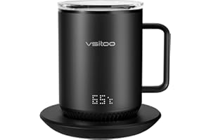 vsitoo Smart Temperature Control Mug, App-Controlled Heated Coffee Cup, Black - 10 oz