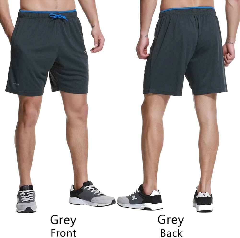 CENFOR Men's 7" Athletic Workout Shorts with Pockets Drawstring Quick Dry Breathable Active Training Shorts: Clothing