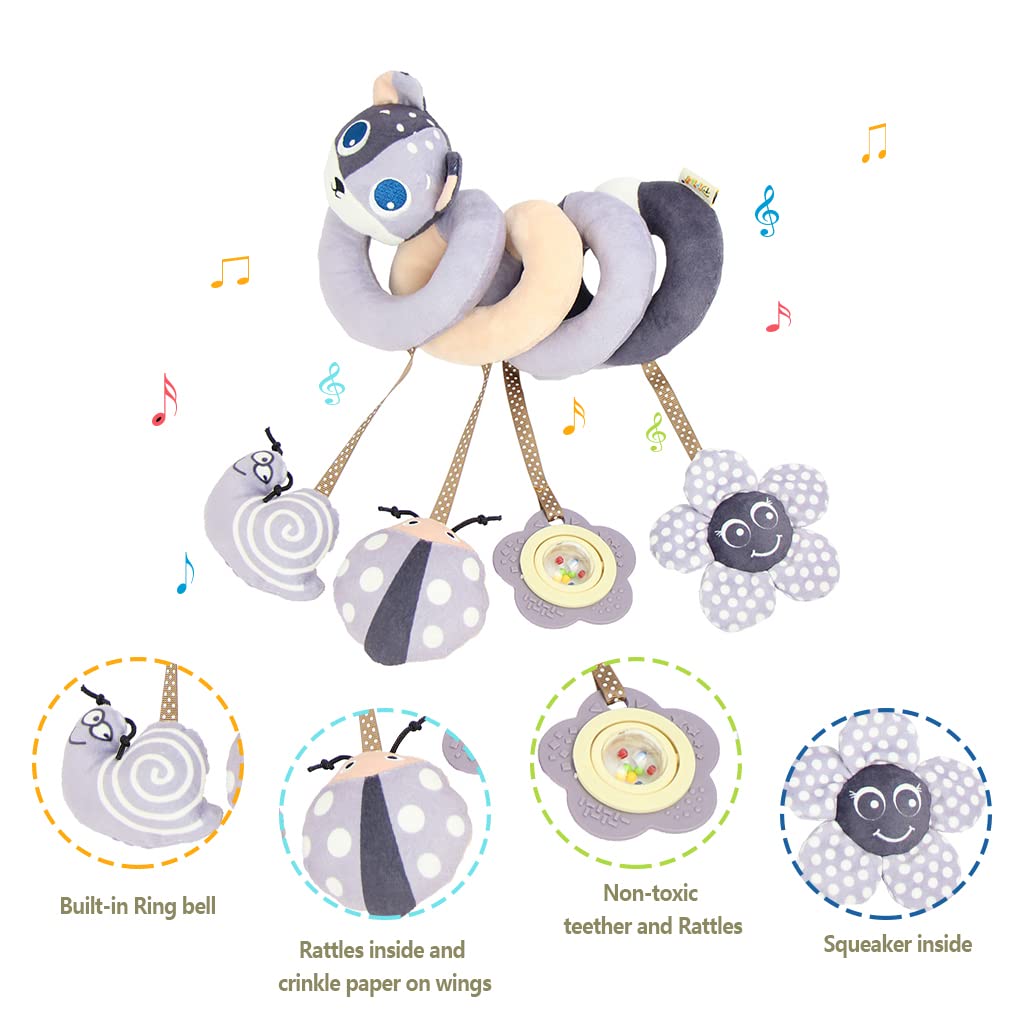 AIPINQI Spiral Activity Toy, Baby Car Seat Toys,Bed Stroller Toy