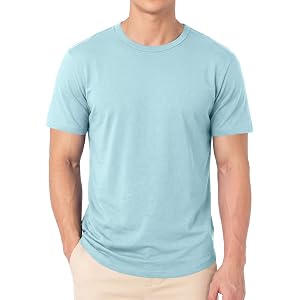 JEMLDL Men's Casual T Shirt Short Sleeve Cotton Blend T-Shirt S-5XL | Regular Fit, Crew Neck, Curved Hem, Stretch, Classic Ba